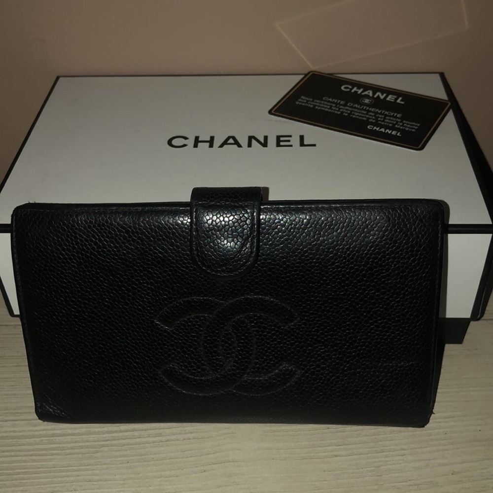 Chanel Authentic Black Long Wallet Caviar Skin - Picture 10 of 10